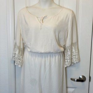 LANE BRYANT CREAM CHIFFON LACE ROMPER